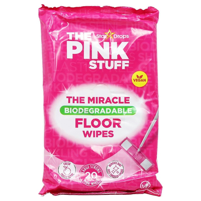 The Pink Stuff All-Purpose Cleaning Wipes – Miracle Biodegradable Floor Wipes (20-Pack)