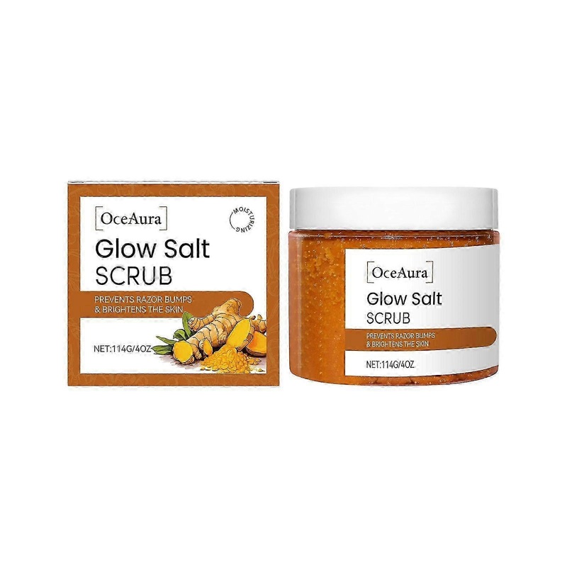 Turmeric Body Scrub, Glow Salt Scrub, 114g Natural Exfoliating Body Scrub, Prevents Razor Bumps & Brightens Skin, Suitable for All Skin Types 2025